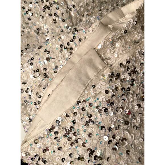 RETROFETE Camille Sequin Embellished Long Sleeve Deep V Maxi Dress Size Small - Picture 11 of 14